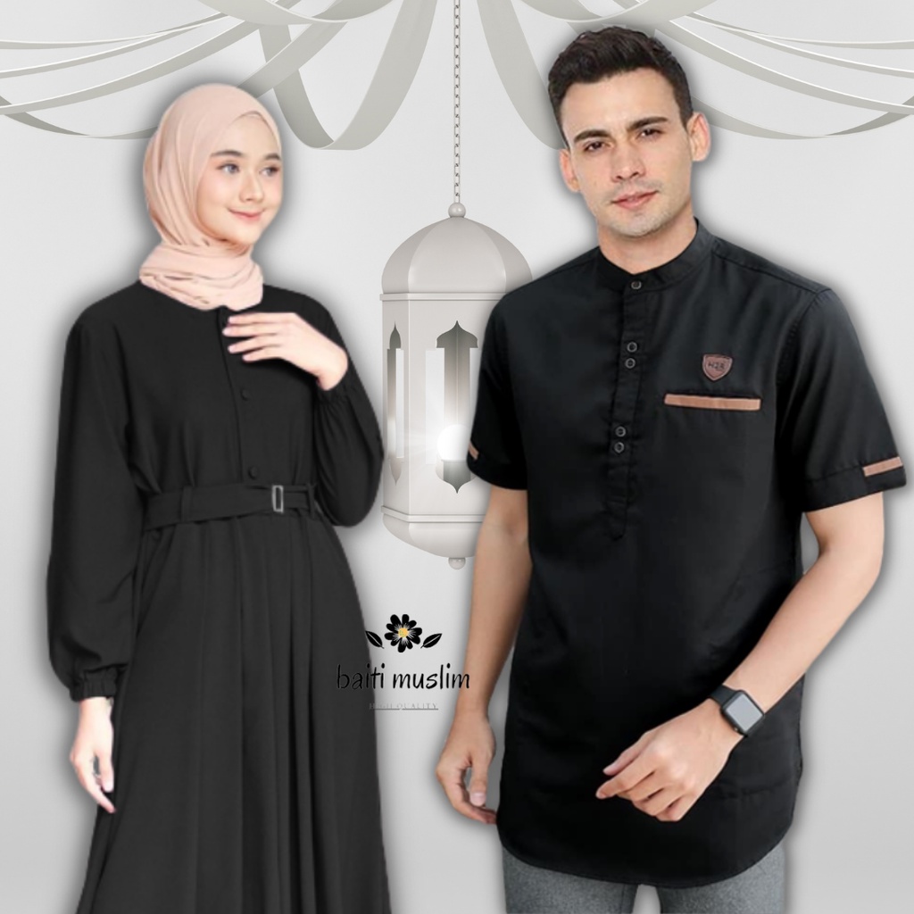 Baju Couple Pasangan Gamsko BM-071 Baju Lebaran Couple Gamis Couple Pasangan