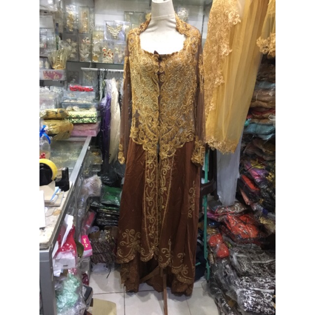 Kebaya halon saten jumbo coklat nr5