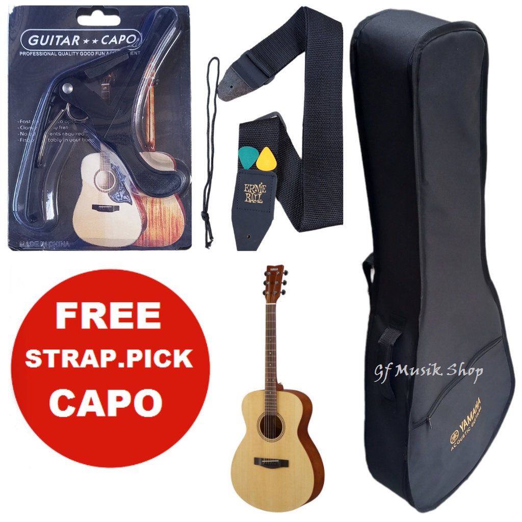 Tas Gitar Akustik Jumbo  Yamaha Hitam Bahan Polyster Anti Air free Strap, Pick 2 & Capo