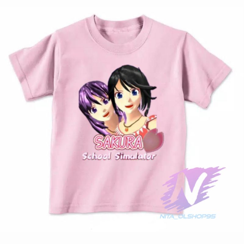 kaos sakura school simulator Megan dan Alice kaos anak