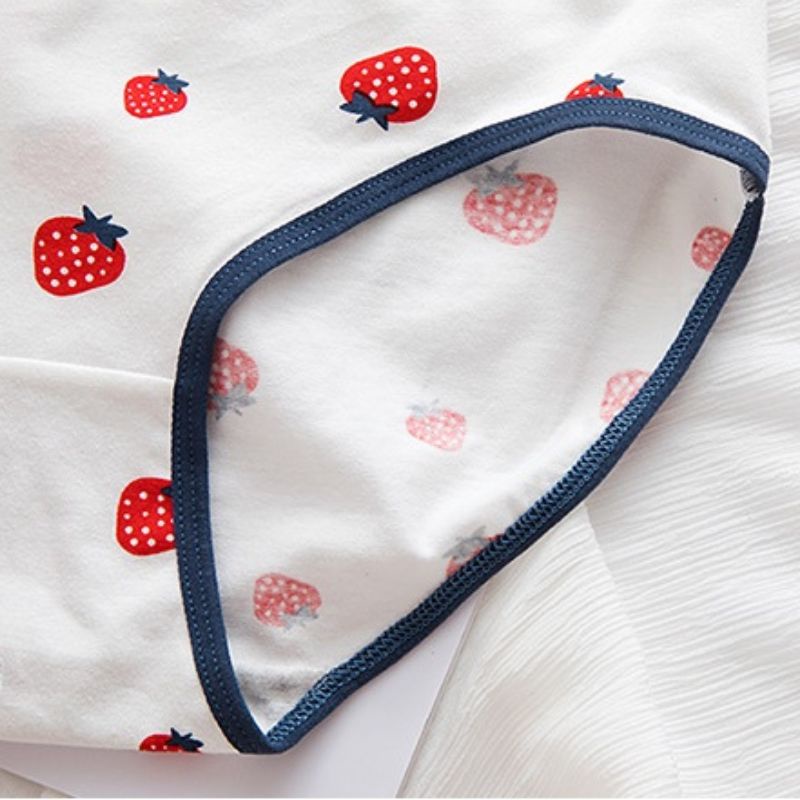 Celana Dalam Wanita Motif Strawberry Fashion Jepang Crotch Mid Waist