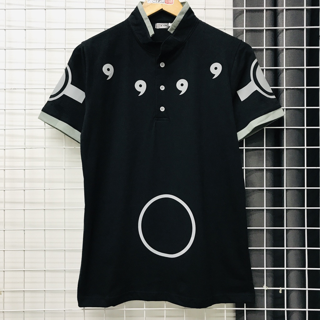 Kaos Polo Collar Rikudo Black Naruto