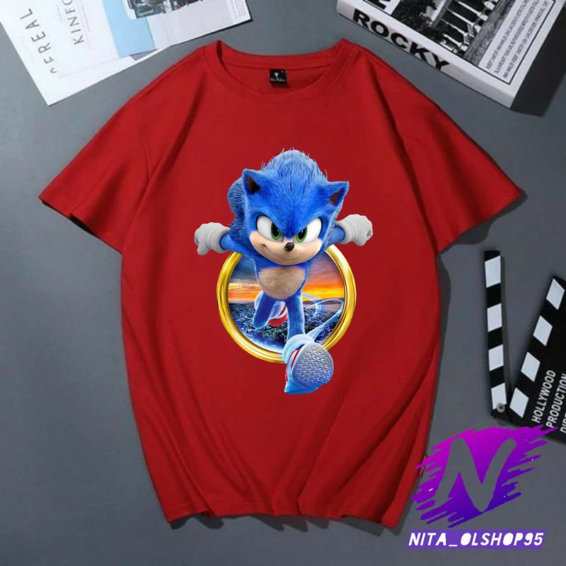 kaos anak sonic movie3 baju anak sonic terbaru gratis nama bahan premium