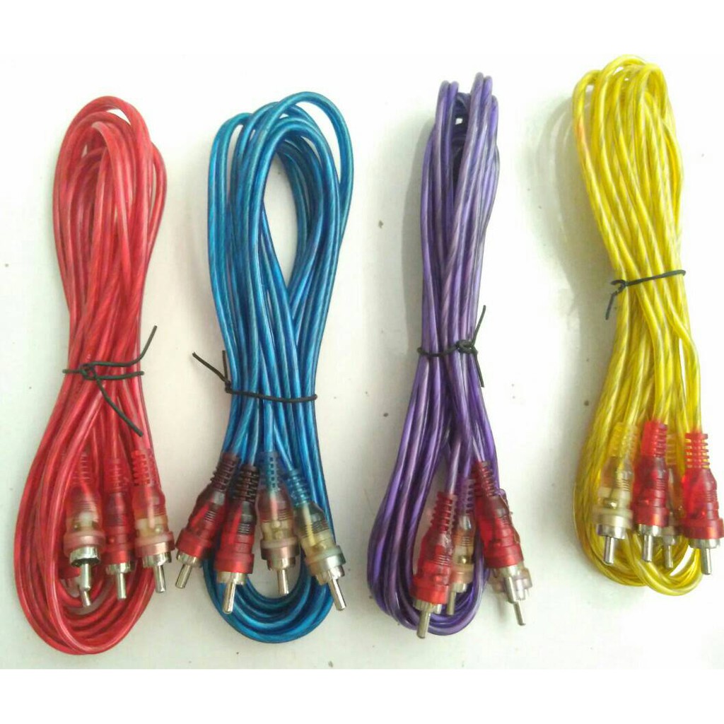 Kabel Jek Jack Audio Speaker ke Audio Speaker 2x2 / Jek 2 x 2 / 2 RCA ke 2 RCA Berbagai Panjang