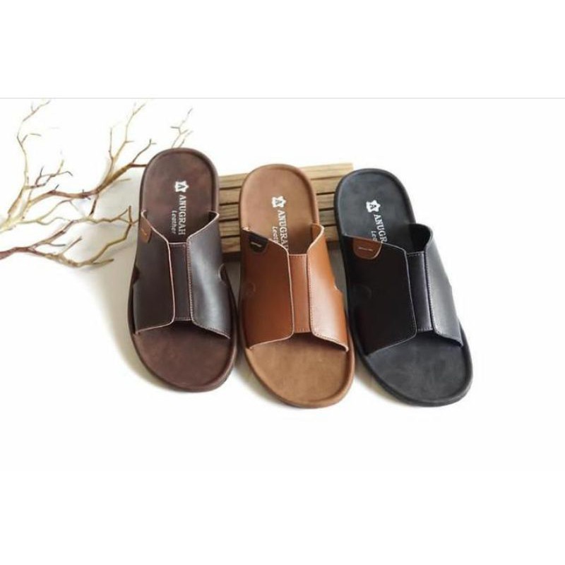 Sandal Kulit Pria Asli Kulit Garut