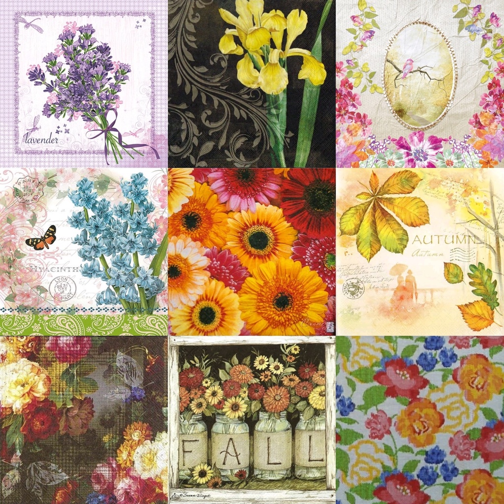 TISU NAPKIN DECOUPAGE EROPAH – Flower Motif BO
