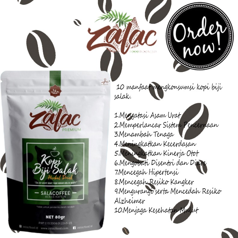 

KOPI BIJI SALAK ZALAC PREMIUM KEMASAN POUCH 80 GRAM