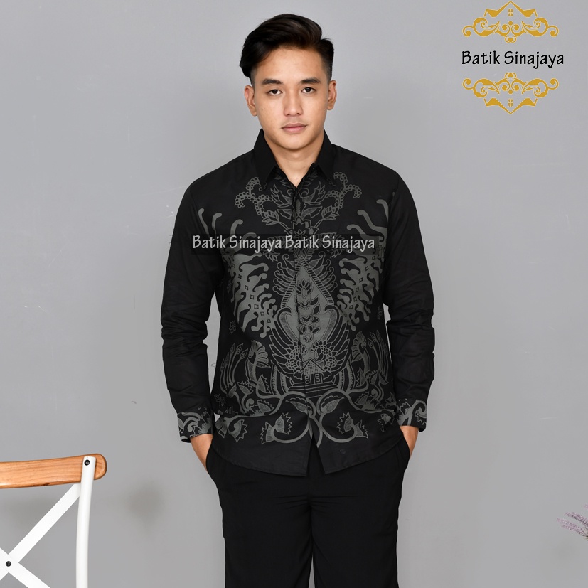 KEMEJA BATIK SLIMFIT PRIA LENGAN PANJANG BAJU BATIK COWOK LENGAN PANJANG KWALITAS PREMIUM ORIGINAL MODERN KEKINIANAN ASLI SOLO