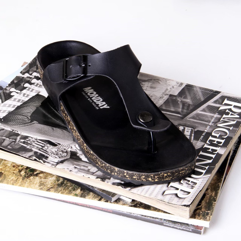 ASTA BLACK - Sandal Jepit Kasual Pria Cowok Sandal Jalan Santai Sendal Casual Original