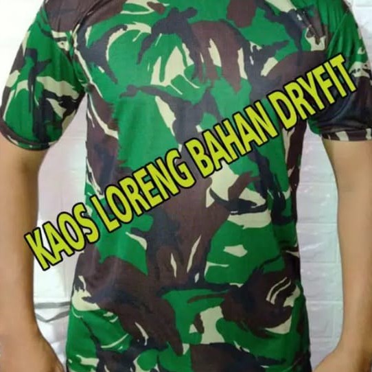 KAOS LORENG TNI DRYFIT DRIFIT MALVINAS BAHAN ADEM