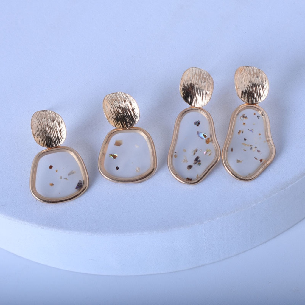 Hu Hu Hu Hu Hu Alat Bantu Pasang Kacamata♡ 2pcs Anting Bentuk Kotak Geometris Bahan Alloy Gaya Retro Untuk Pesta