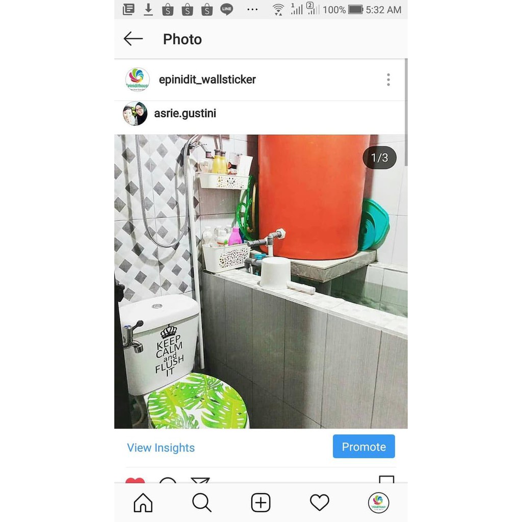  Stiker  Tutup Closet Duduk Toilet Cover Monstera Leaf Daun  