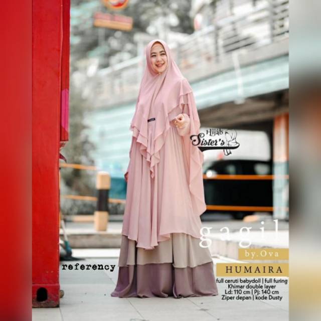 GAMIS PLUS KHIMAR MURAH PREMIUM - GAMIS SET SYARI SETELAN HIJAB HUMAIRA-HALIMAH-BELLE-MAYA-AYANA