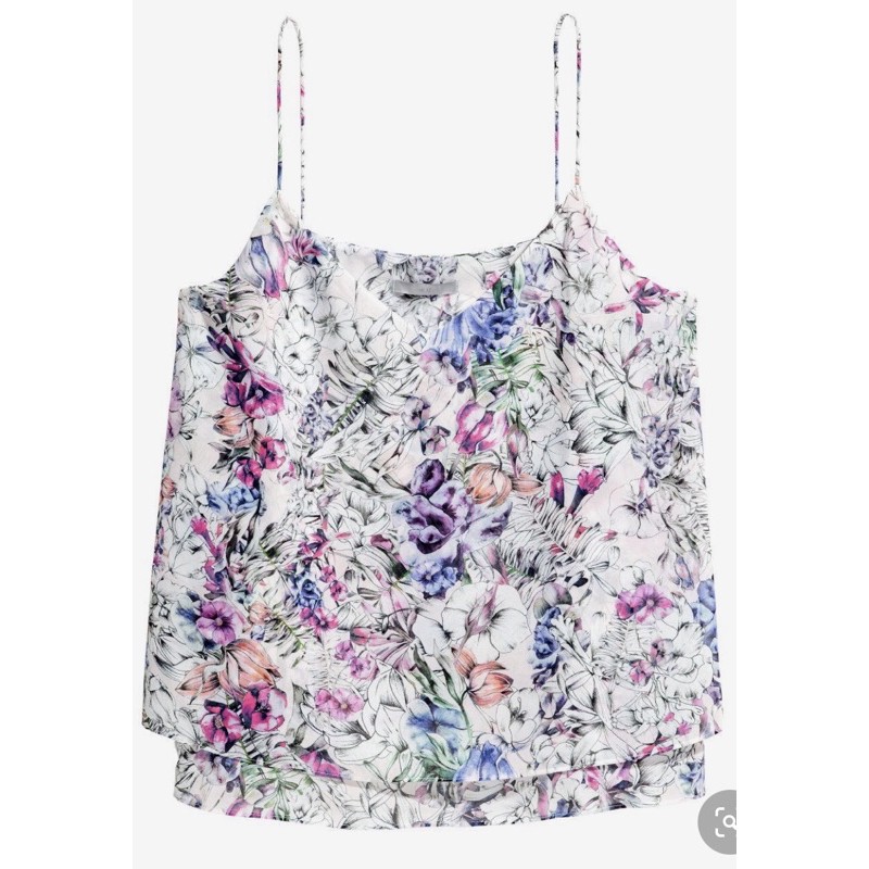 tank top wanita camisole v neck floral