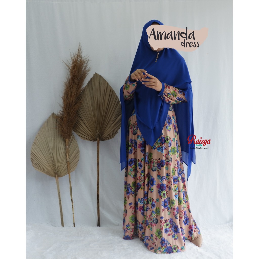 Gamis Jersey Motif Amanda / Gamis Amanda / Gamis Jersey Bunga