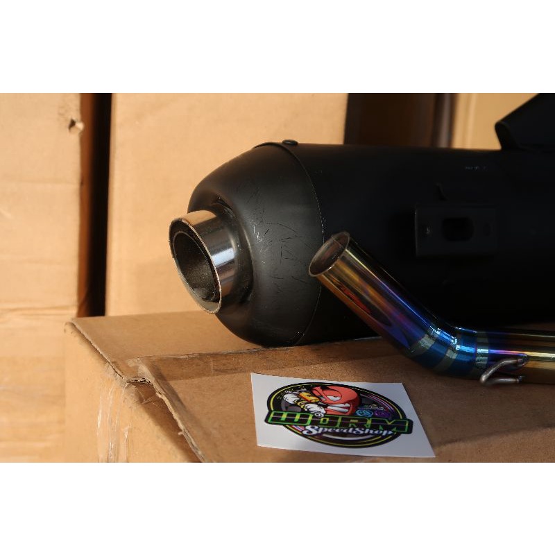 Knalpot Standar Racing Copy CMS Suara Adem Ngebass Pipa Pelangi Beat/Scoopy/Vario110FI