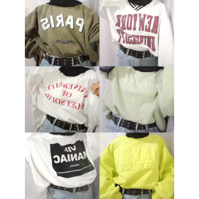 Jual PAKET USAHA THRIFT CREWNECK OVERSIZE LENGAN BALON Indonesia|Shopee