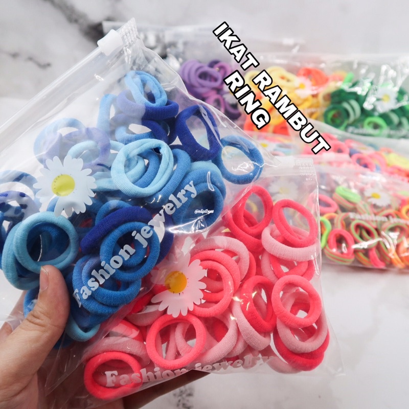 IKAT RAMBUT DONUT TOWEL RING SET 50pcs WARNA WARNI KOREA PREMIUM BEST SELLER