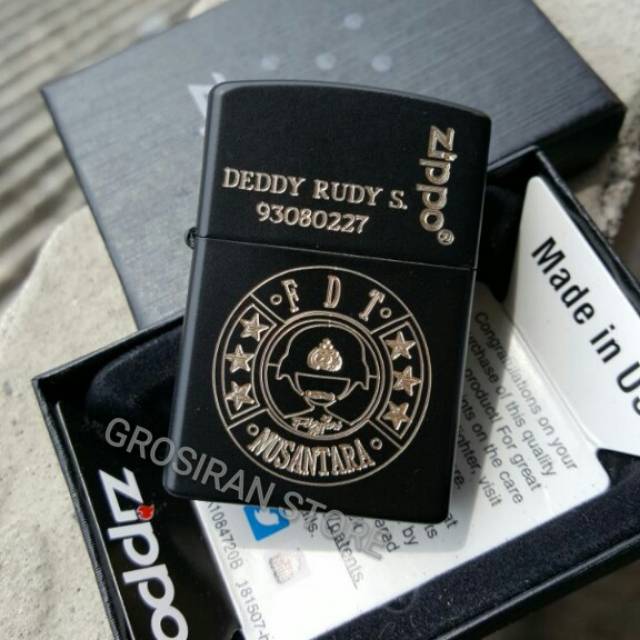 ZIPPO FDI FDT NUSANTARA CUSTOM LOGO TULISAN NAMA GAMBAR UKIR GRAFIR CLUB PERUSAHAAN