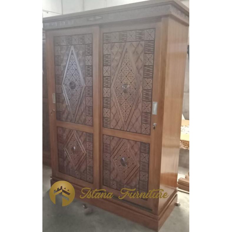 PROMO LEMARI PAKAIAN / LEMARI BAJU KAYU JATI ASLI JEPARA SD41EA3A