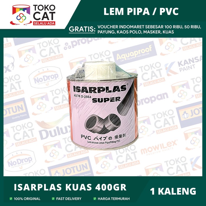 Lem Pipa PVC Isarplas 400Gram / 400G Lem Pipa isarplas Kaleng /Lem Fox