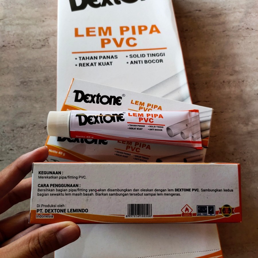 lem pipa lem pvc lem paralon DEXTONE kemasan 40g