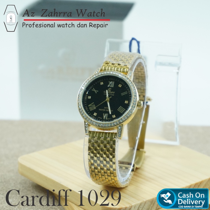 Jam Tangan Wanita Cewek Formal cantik Cardiff Collection 1029 Analog Original