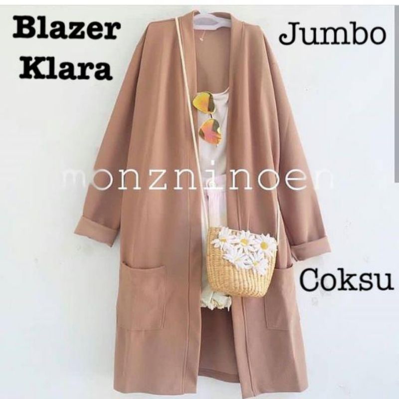 CARDIGAN PANJANG WANITA POLOS BLAZER KARA WANITA LENGAN PANJANG TERBARU