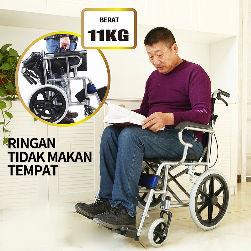 Kursi Roda Traveling Bisa Dilipat - Kursi roda Alluminium Bisa Dilipat OT16B