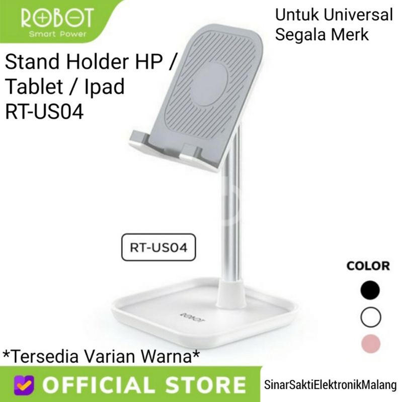 Robot Stand Holder HP IPAD Tablet Lipat Universal RT-US04 Meja Besi Aluminium