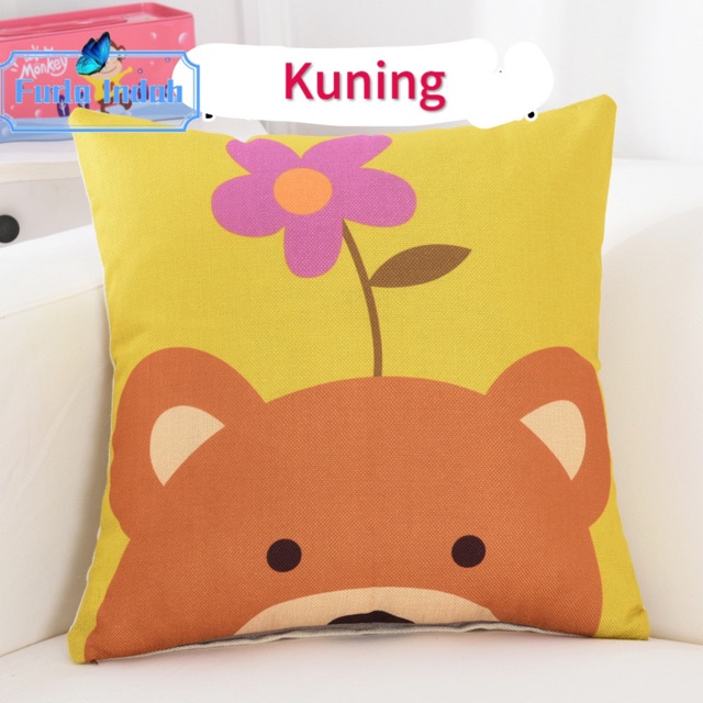 Sarung bantal sofa motif kepala binatang kartun 45×45CM