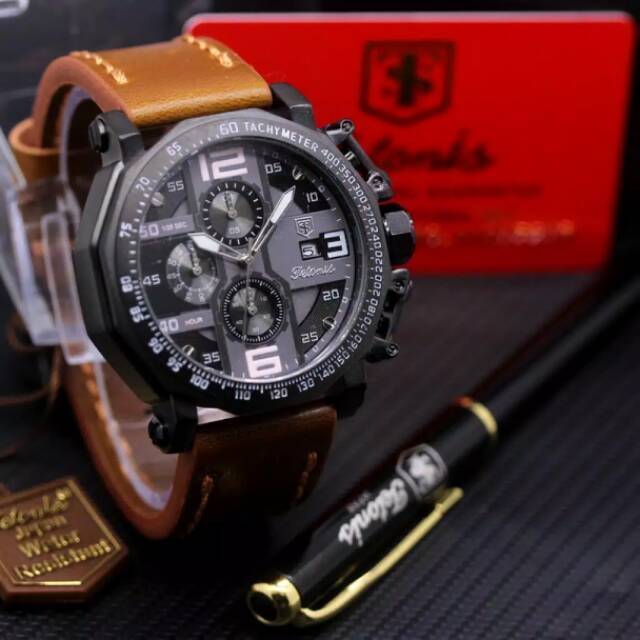 Jam Tangan Pria Tetonis Original Chrono Aktif