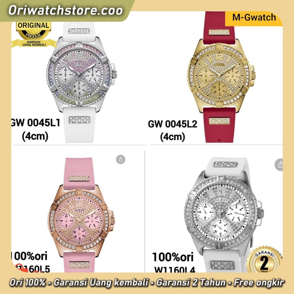 TERLARIS ORIGINAL GUESS JAM TANGAN WANITA GUESS TYPE W1160L1 W1160L2 W1160L4 W1160L5 STRAP RUBBER