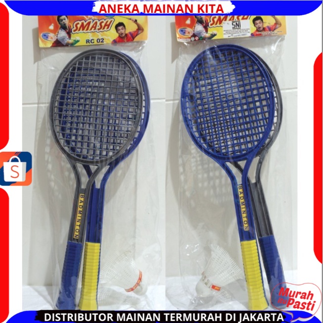 Mainan Anak Olahraga Raket Badminton Smash Set Mainan Edukatif Anak Bulu Tangkis Plastik