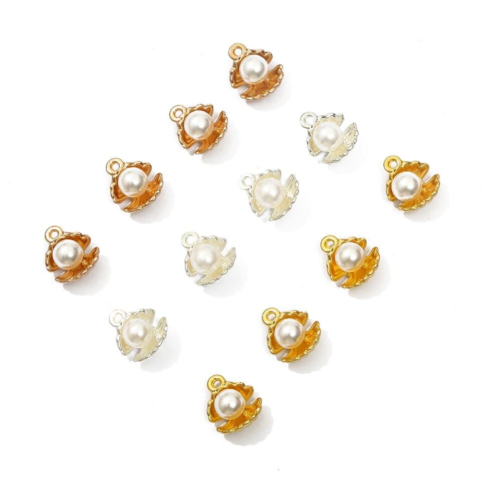 5 pcs 15x12mm Pearl Shell dan Shell Charms untuk Pembuatan Perhiasan dan Fashion Earring Membuat Kalung Liontin Gelang Charms