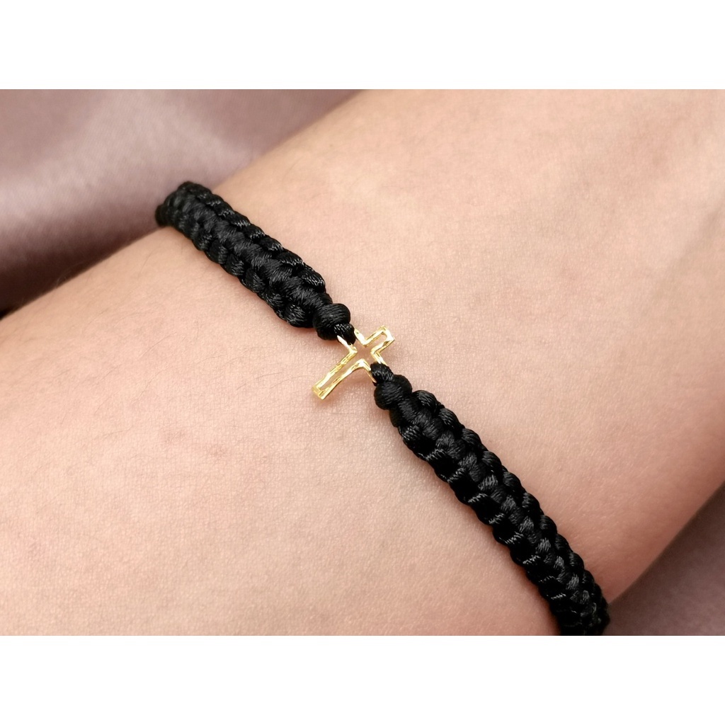 Gelang Charm Salib Emas Kadar 16k 70% 700 &amp; Tali Serut