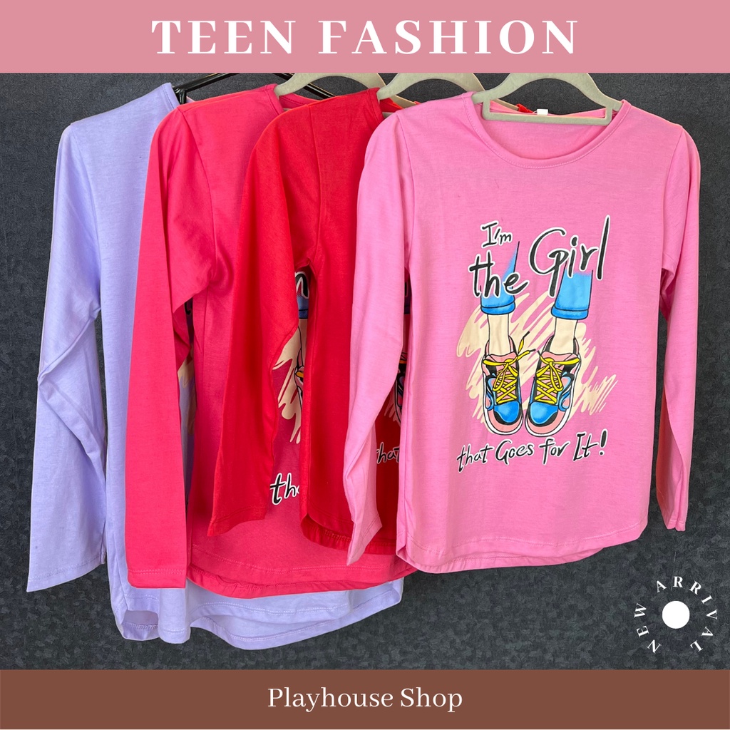 Play House - Baju Kaos Atasan Lengan Panjang Anak Perempuan Usia 12 Tahun