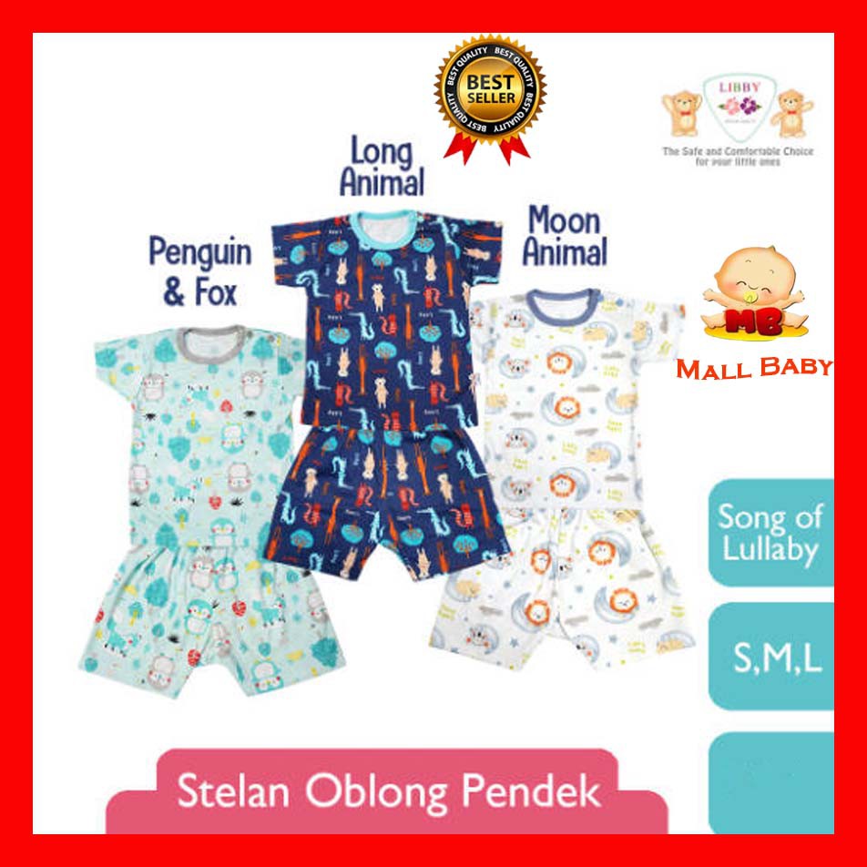 LIBBY BAJU BAYI SETELAN OBLONG PENDEK Anak Bayi Setara Velvet