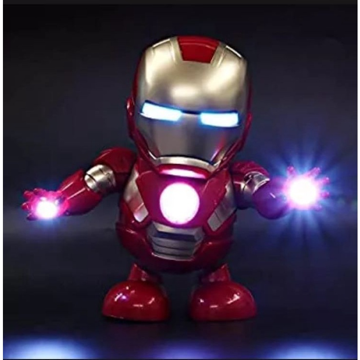 MAINAN ANAK ROBOT DANCE SUPERHERO IRONMAN SPIDERMAN HULK BUMBLE BEE LABUBU BERGERAK SUARA DAN LAMPU