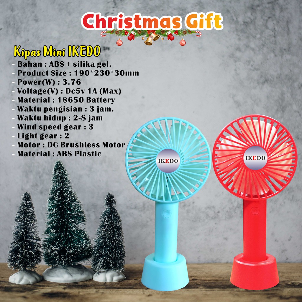 Diki_Diku (Belum Termasuk Baterainya) Ikedo Kipas Angin Genggam Portable Model K1