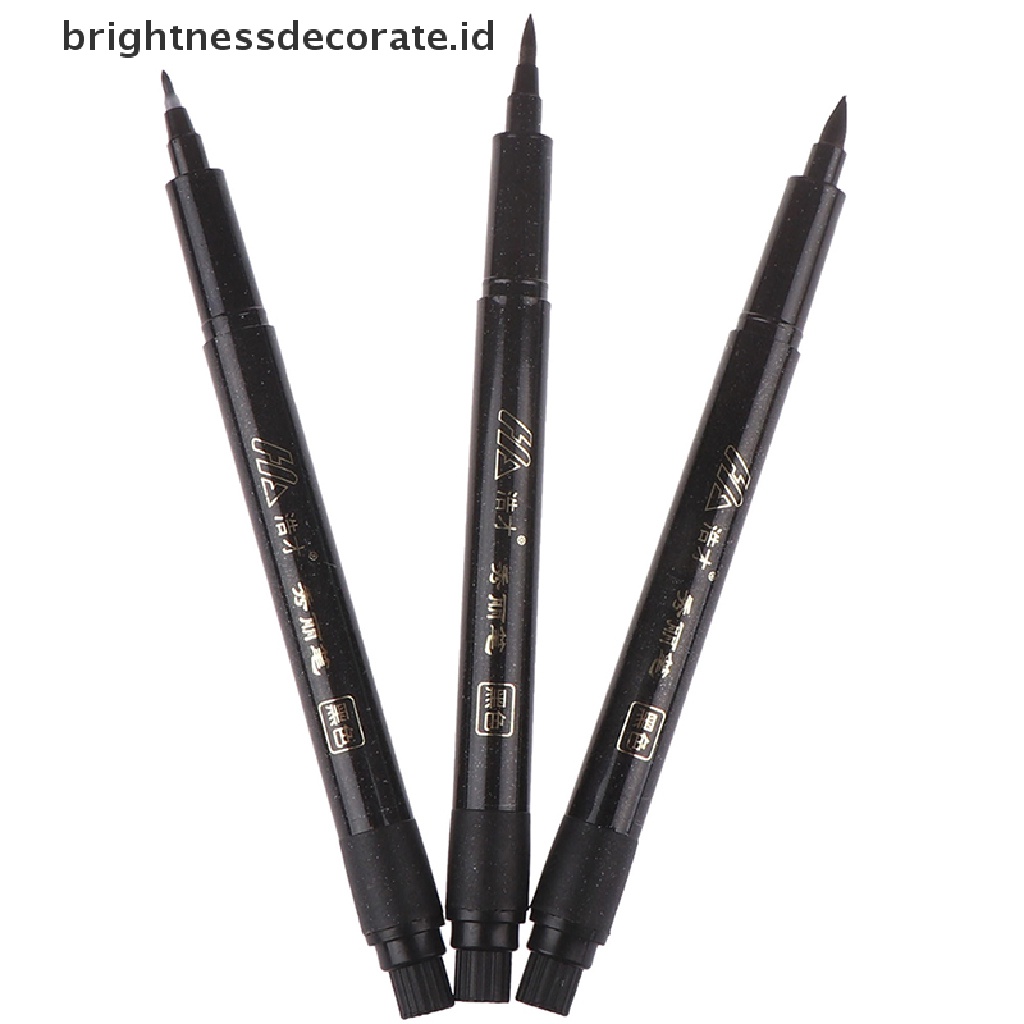 3pcs / set Pen Kaligrafi Bahan Fiber Halus Ukuran Medium / Besar