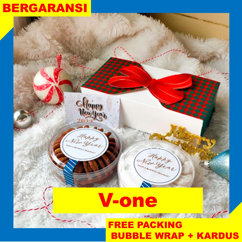 

Hampers Tahun Baru - New Year Hampers - FREE CARD & PAPERBAG | Parsel Natal Kue Kering Bisa Pilih Isi Sagu Keju, Putri Salju, Lidah Kucing