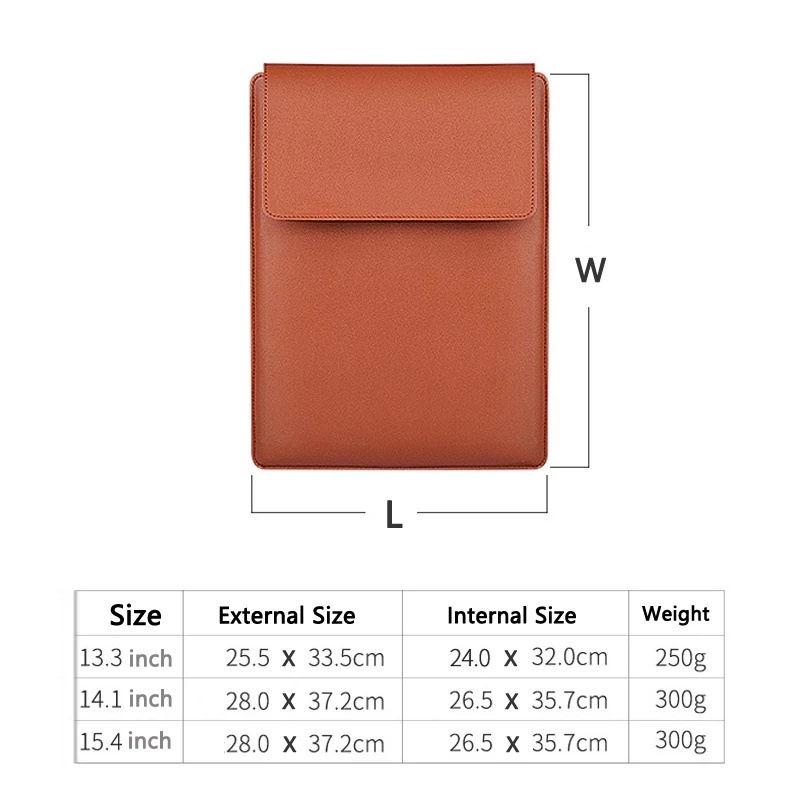 Leather Sleeve Pouch Macbook/ Laptop Universal Sarung Pelindung Laptop