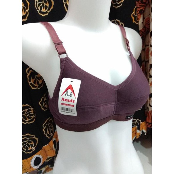 1 Pcs Bra / Bh Annis - Bh Wanita Termurah - Kait 2 / Tanpa Busa / Tanpa Kawat - Random Warna