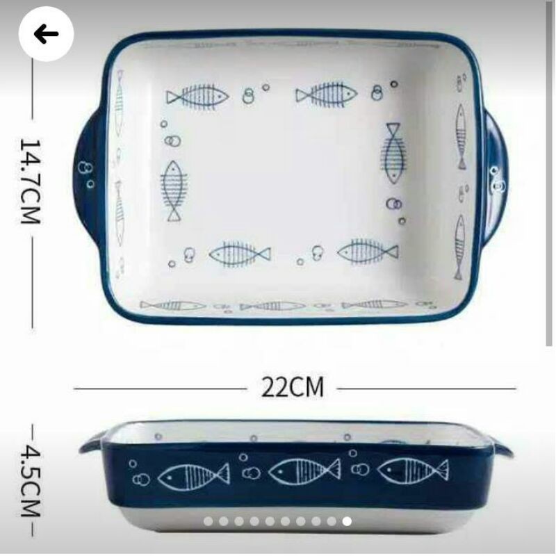 piring saji persegi panjang