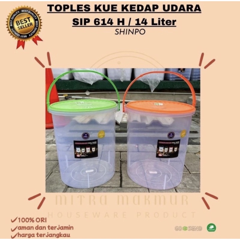 SHINPO-TOPLES KUE PLASTIK BULAT KEDAP UDARA 8-14 Liter /TOPLES RAMADHAN