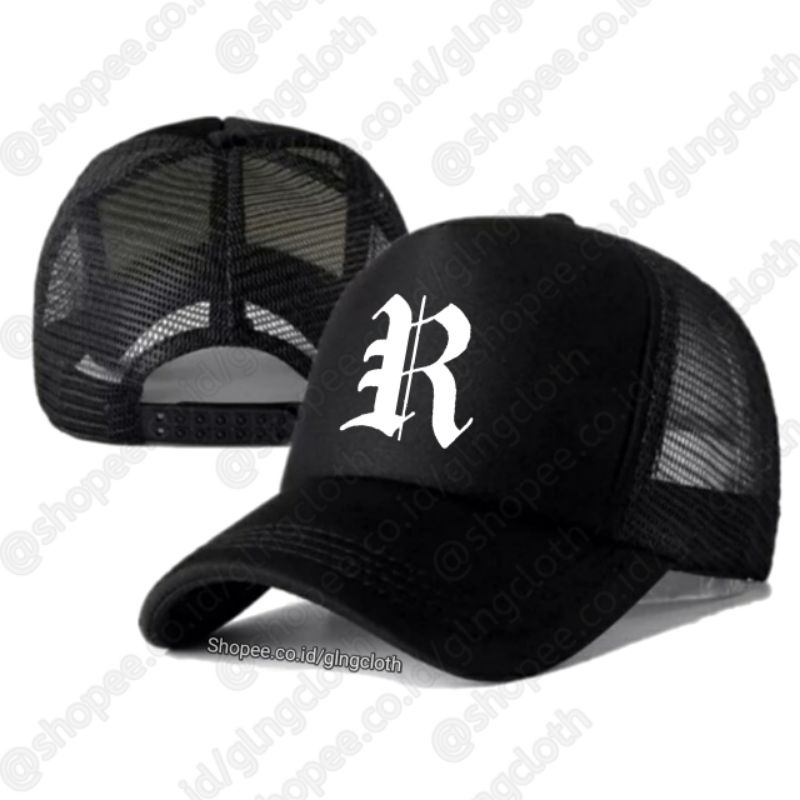 Topi Pria Trucker Baseball R Logo - Hat Logo R