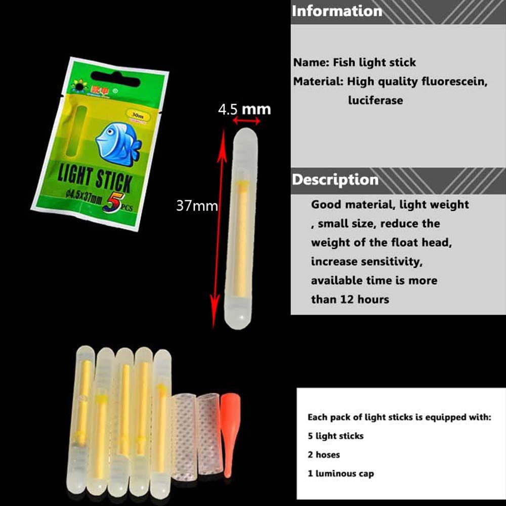 Agustina Glow Stick 5Packs Green Tackle Dark Fluorescent Luminous Lightstick