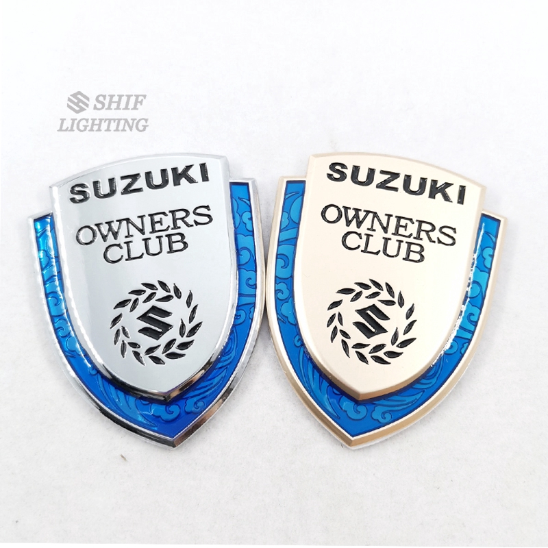 1Pc Stiker Emblem Logo SUZUKI OWNERS CLUB Bahan Metal Untuk Mobil SUZUKI