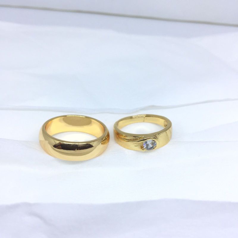 Cincin  sepasang Kawin Tunangan Nikahan Cincin Couple Anti Karat Murah